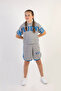 Girl's Hooded Shorts Top and Bottom Set-10-13 Years - 4