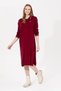 Women's Burgundy Knitted Dress - 5