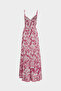 Premium Back Gipe Detailed Cut Out Floral Patterned Maxi Women's Dress - 2