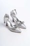 Satin Women's Evening Dress Shoes with Bow Detail - 3