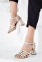 Women's 7 Cm Special Heeled Summer Shoes Tan