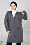 Women's Gray Mother Long Thin Combed Cotton Cardigan - 5