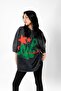 Unisex Oversize Black T-Shirt - Star Girl Printed and Washed - 2