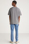 Brandley Men's Regular Fit Waffle Thick Fabric Printed Anthracite T-shirt - 5