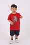 Buseyiz Dinosaur Printed Cotton and Pocket Boy's Summer Top and Bottom Set 5-10 Years - 5