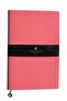 Smyth Patent Leather Flexible Cover Striped Notebook, 14.8x21 cm - Coral
