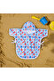 TOWEL BABY CHILDREN'S PONCHO BEACH TOWEL HOODED TIE-UP RED SEA STAR PATTERNED - 3