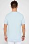 Men's Slim Fit Slim Fit 100% Cotton Soft Textured Patterned Blue Crew Neck T-Shirt - 5