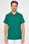Men's Slim Fit Slim Fit 100% Cotton Patterned Green Polo Collar T-Shirt