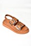 P540032803 Tan Genuine Leather Women's Sandals - 8