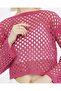 Knitical Bolero Knit Cream Crop Blouse Openwork Knitwear Knitted - 6