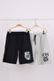 Buseyiz 2-Piece Printed Pocket Cord and Elastic Waist Boy Shorts/Capri