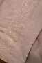 Vintage Brown 100% Cotton Embroidered Double Sheet Duvet Cover Set - 3