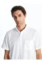 Classic Regular Fit Short Sleeve Linen Blended Men's Shirt - 2