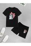 Unisex Cute Little Cat Printed Shorts-T-Shirt Set Oversize