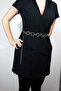 Ring Detail Silver Color Metal Chain Belt