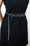 Ring Detail Silver Color Metal Chain Belt - 4