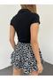 Women's Blouse - Fitted/Fitted Polo Neck Short Sleeve Camisole Crop Blouse