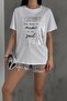 Women's White Silver Leaf Cotton T-Shirt - 2
