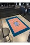 Blue Modern in the Middle Floral Patterned Woven Base Carpet Miravip1071 - 2