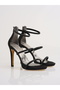 Black Evening Shoes, Black Jewelled Evening Shoes, Evening Shoes, Black Thin Heel Evening Shoes