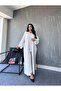 WOMEN'S MERCERIZED 3-PIECE JACQUARD AND SLEEVES PEARL STONE EMBROIDERED SET