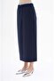 Women's Boxer Waisted Long Pencil Skirt Navy Blue - 2