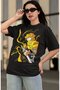 Oversize Demon Slayer Zenitsu Character Printed T-shirt, Unisex Anime Printed T-shirt - 3