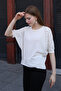 Round Neck Half Bat Sleeve Openwork Hole Detailed Summer Roomy Stylish Knitwear Blouse - 4