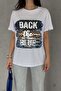 Women's White Foil Printed Cotton T-Shirt - 2