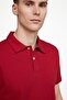 Men's Slim Fit Slim Fit 100% Cotton Patterned Claret Red Polo Collar T-Shirt - 3