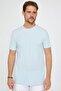 Men's Slim Fit Slim Fit 100% Cotton Soft Textured Patterned Blue Crew Neck T-Shirt