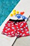 Boy's Red Crab Printed Waist Lace-up Swim Shorts - 5