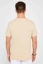 Men's Slim Fit Slim Fit 100% Cotton Plain Pique Sand Color Crew Neck T-Shirt - 5