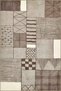 Geometric Brown Checkered Patterned Woven Base Carpet Miravip1001