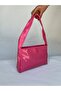 Bright Pink Medium Size Patent Leather Women's Shoulder Bag Single Column Strap Patent Leather Bag Zipper Closure Cherry - 3