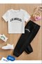 Boys Girls Los Angeles Printed T-Shirt-Sweatpants Set