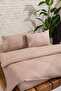 Vintage Brown 100% Cotton Embroidered Double Sheet Duvet Cover Set - 6