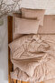Vintage Brown 100% Cotton Embroidered Double Sheet Duvet Cover Set - 5