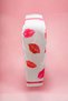 New Season - White Satin Women's Beach Dress, Big Lip and Panel Print Long Pareo - 3