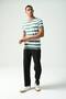 Men's Striped Slim Fit Knitwear T-shirt - 2