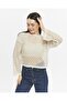 Bolero Knit Cream Crop Blouse Openwork Knitwear Knitted
