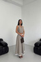 Women's Striped Garnished Bell Skirt Vest Set - 3