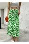 Women's Viscose Fabric Button Detailed Skirt with Elastic Waist