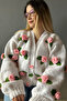 Hand Knitted Pink Rose Cardigan - 3
