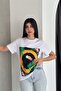 Women's White Printed Cotton T-Shirt - 6