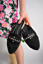 Women's Stoned Slippers Closed Front Straw Lace Knitted Dowry Daily Sandals - 2