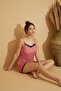 Lycra Soft Rope Strap 2 Piece Shorts Lace Dowry Nightgown Pajama Set