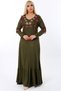 Embroidered V-Neck Tasseled Ruffle Skirt Long Sleeve Full Length Dress - 4