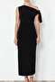 Siyah Fitted/Vücuda Oturan Örme Maxi Esnek Kalem Elbise TWOSS24EL00563 - 5